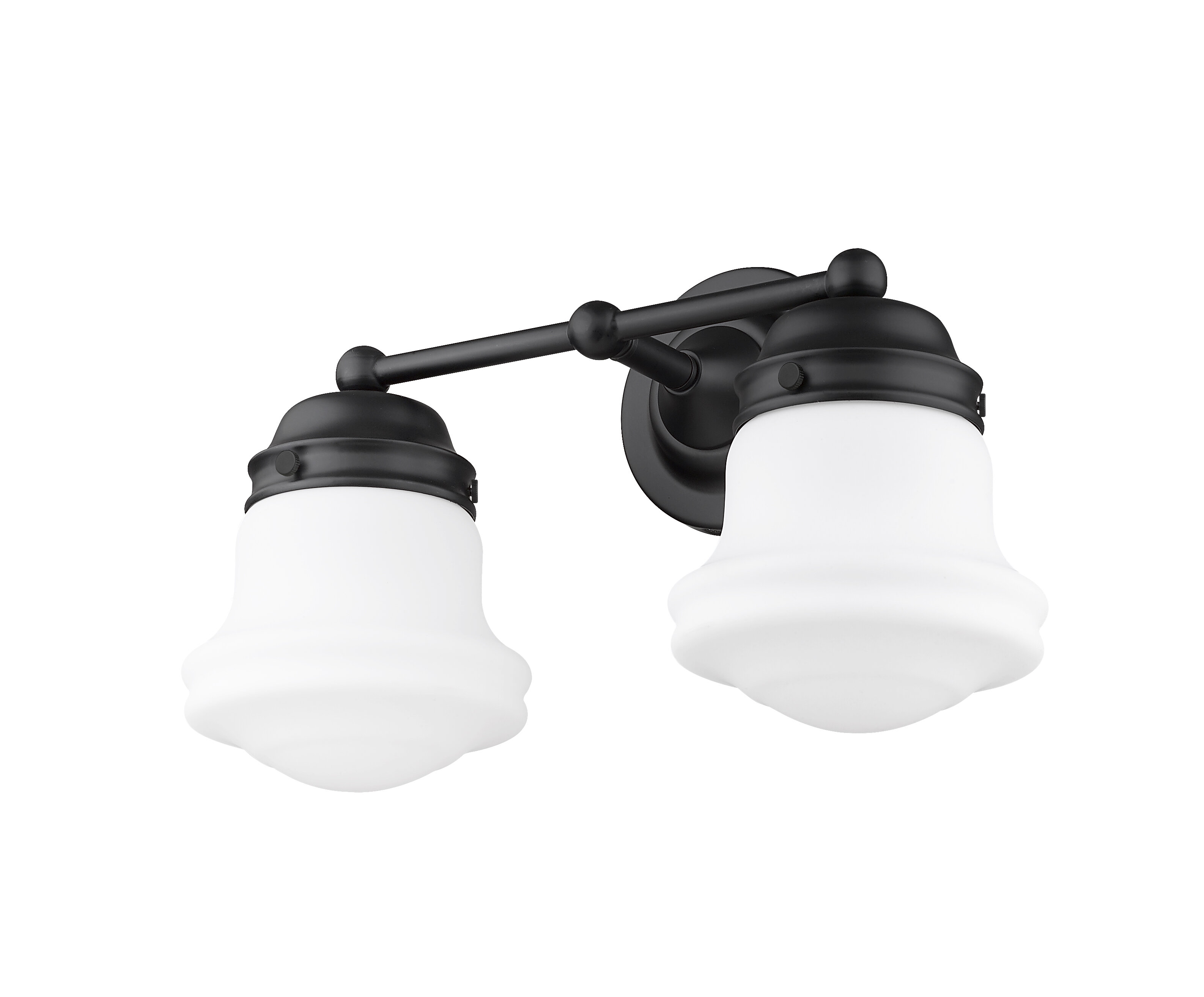 Beachcrest Home Leduc 2 Light Dimmable Matte Black Vanity Light